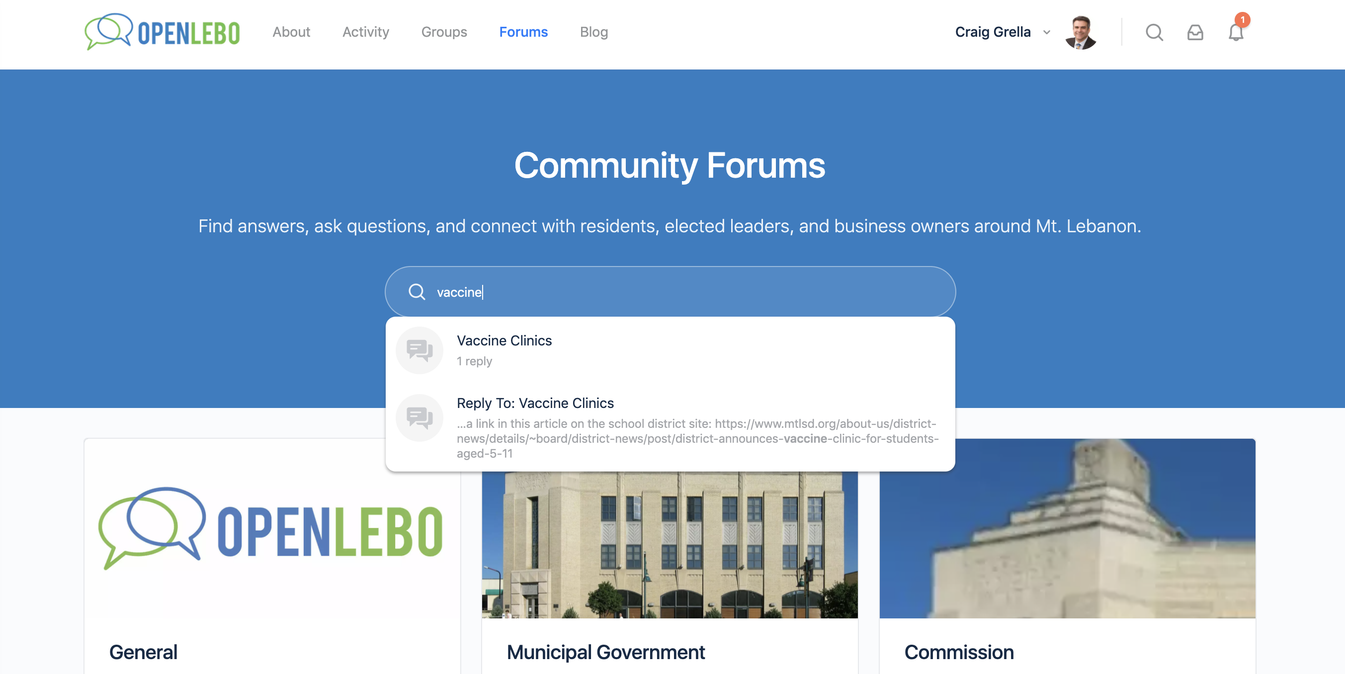 Open Lebo Screenshot - Forum Search